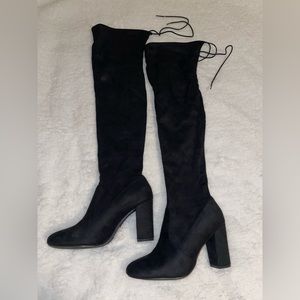 Thigh High Block Heel Boot